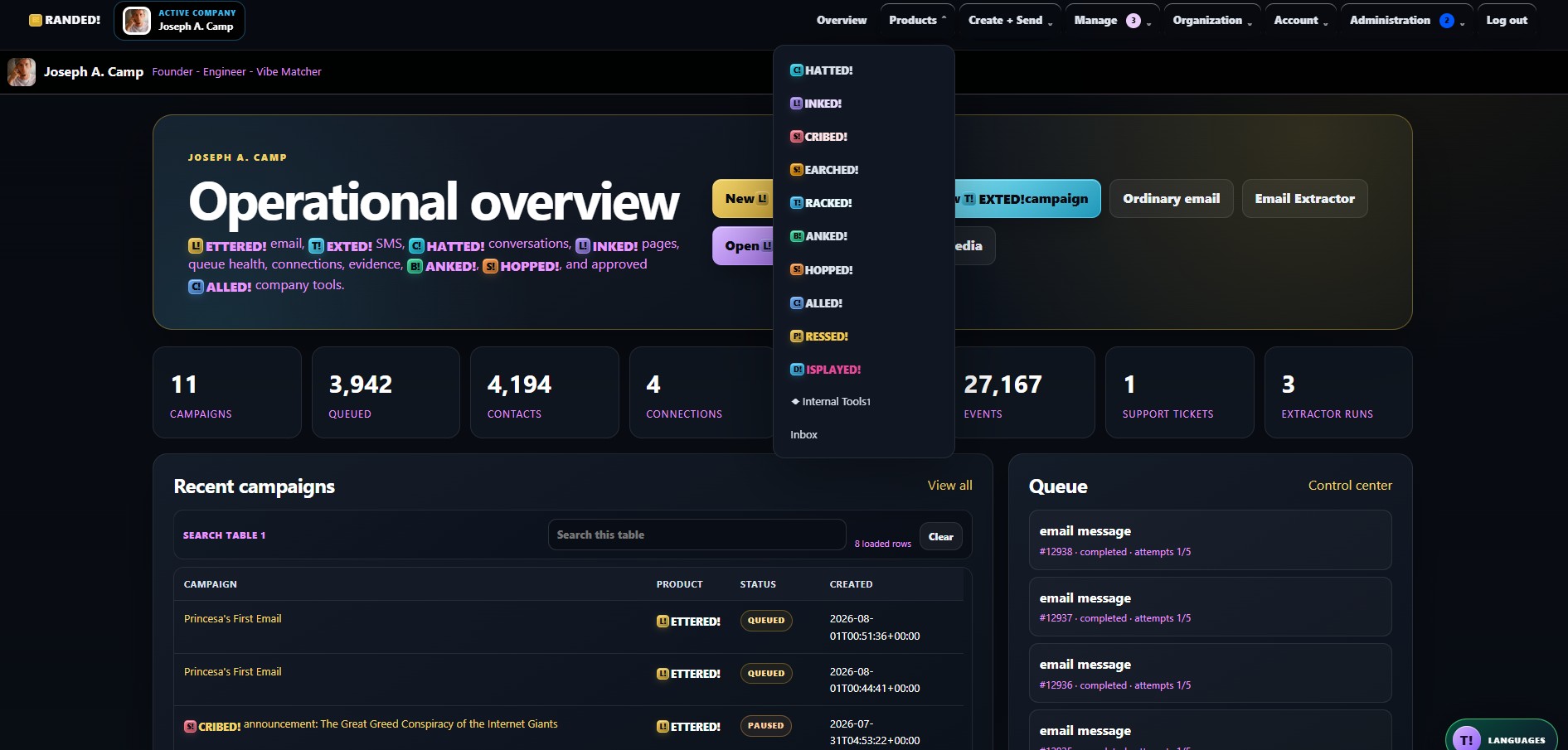 Internal Company Dashboard